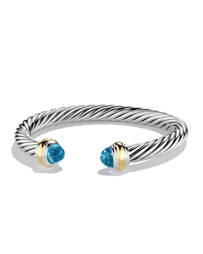david yurman cable classics bracelet with blue topaz and gold