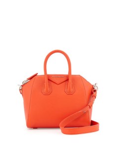 Givenchy antigona mini leather satchel bag in burnt orange