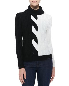mlly two tone cable knit sweater